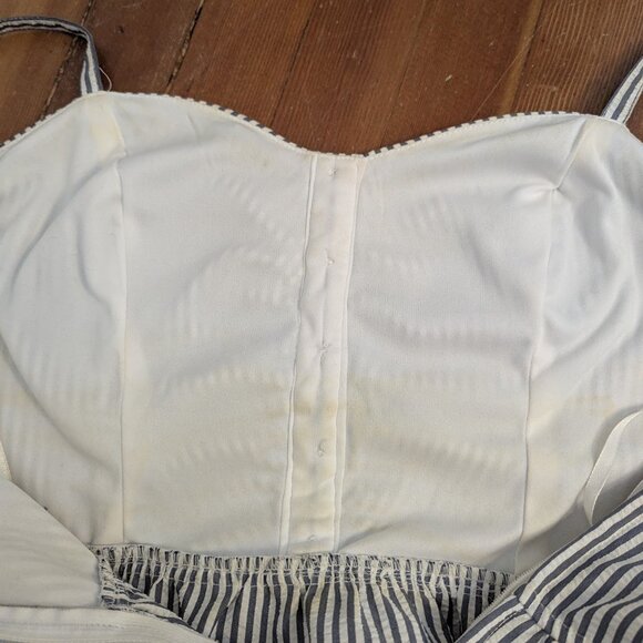 Grey Striped Linen-Look Summer Dress - Picture 6 of 6